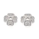 Brass Micro Pave Clear Cubic Zirconia Bead Caps