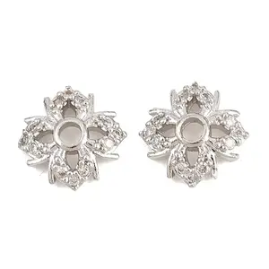 Brass Clear Cubic Zirconia Beads