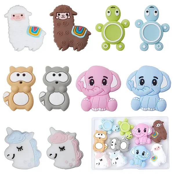 10Pcs 10 Style Silicone Beads