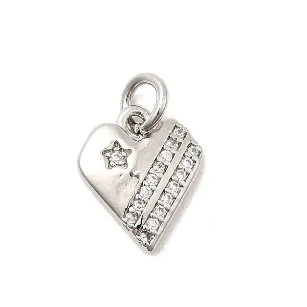 Brass Micro Pave Cubic Zirconia Charms