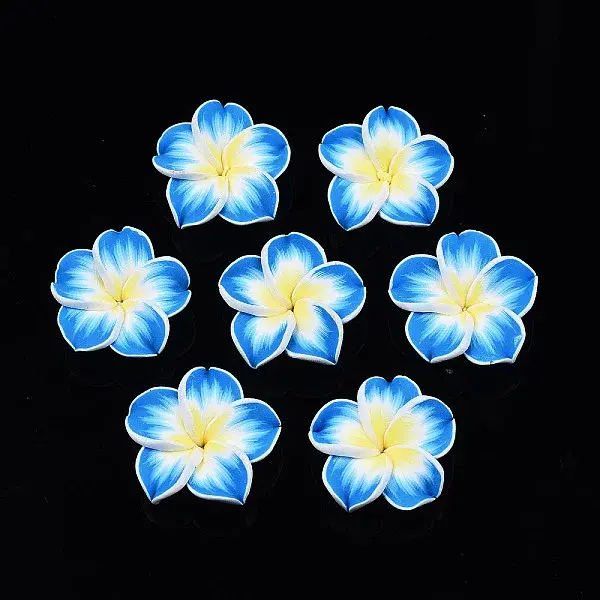 Handmade Polymer Clay 3D Flower Plumeria Beads