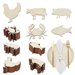 100Pcs 5 Styles Unfinished Wooden Cutouts