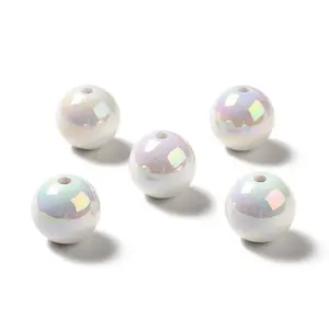 UV Plating Rainbow Iridescent Acrylic Beads