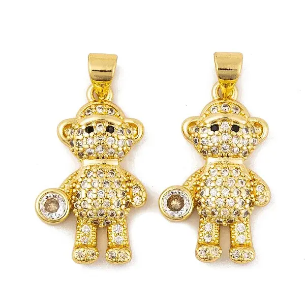 Brass Micro Pave Cubic Zirconia Pendants