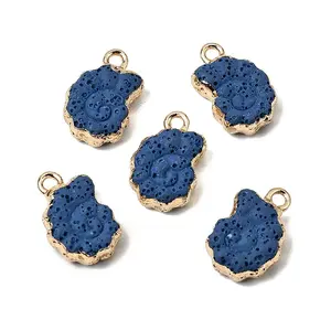 Dyed Synthetic Lava Rock Pendants