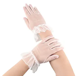 Polyester Mesh Gloves for Lady Girls