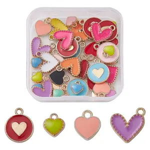 40Pcs 4 Style Alloy Enamel Charms