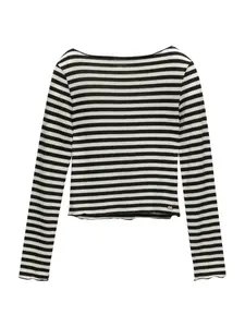 Pull&Bear Tričko  čierna / šedobiela