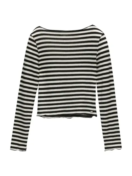 Pull&Bear Tričko  čierna / šedobiela