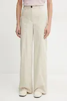 Kalhoty MAX&Co. dámské, béžová barva, jednoduché, high waist, 2516131054200