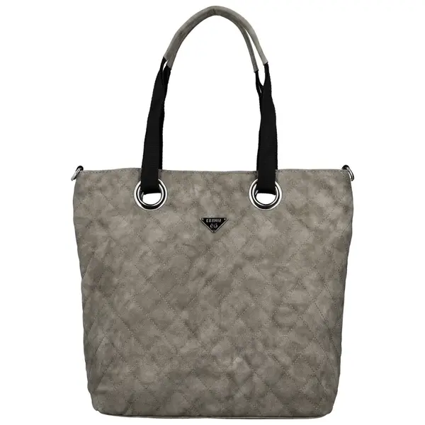 Trendy dámská koženková kabelka na rameno Priscila, šedá