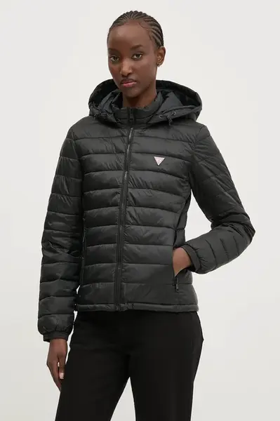 Bunda Guess Jeans černá barva, přechodná, W5RL99 WHAB2
