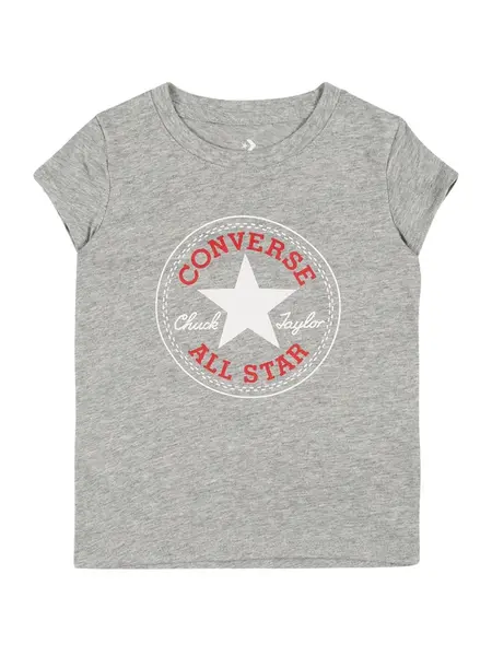 CONVERSE Tričko  sivá melírovaná / červená / biela