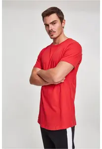 Shaped long T-shirt fiery red