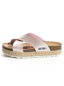 Bayton Šľapky 'ARTEMIS'  farba ťavej srsti / rosé / čierna