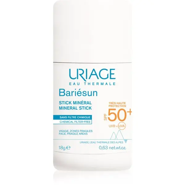 Uriage Bariésun Mineral Stick SPF 50+ minerálna ochranná tyčinka na citlivé miesta SPF 50+ 18 g