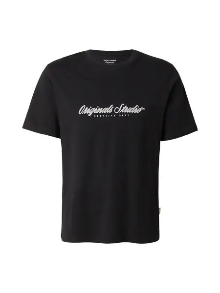 JACK & JONES Tričko 'JORMONTAUK'  čierna / biela