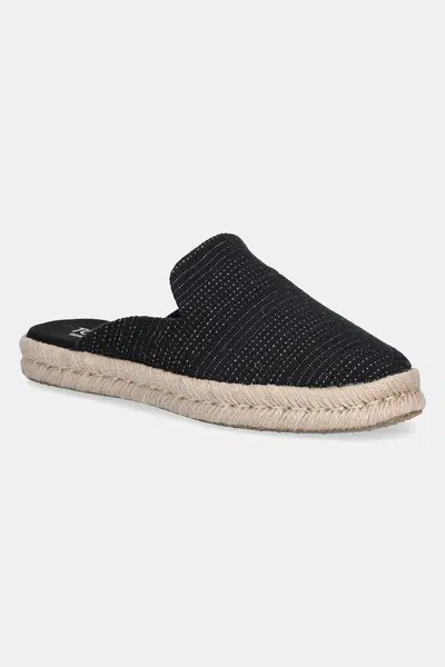 Espadrilky Toms METALLIC LINEN STRIPE černá barva, 10021880