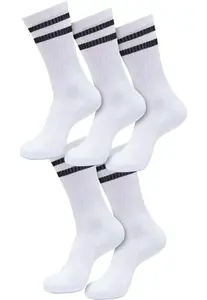 Double Stripe Socks 5-Pack white/black