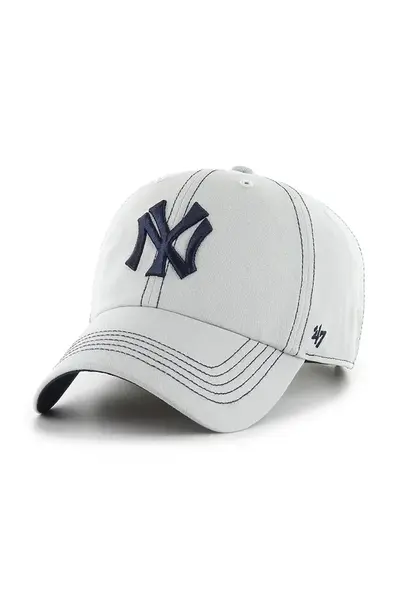 Kšiltovka 47 brand MLB New York Yankees šedá barva, s aplikací, BCPTN-CONCU17GWS-GY15
