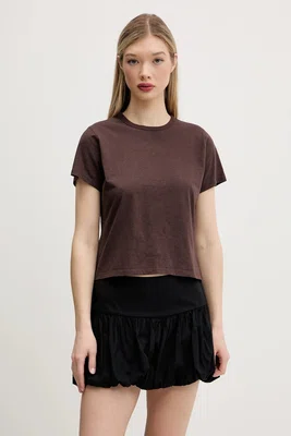 Bavlněné tričko Abercrombie & Fitch hnědá barva, KI139-5327