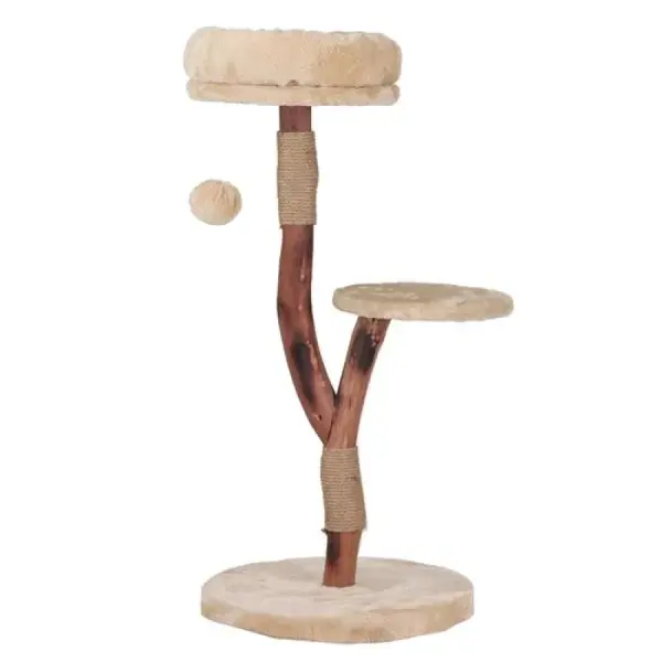 DUVO+ Škrabací strom NINA z prírodného dreva 46x40x86cm