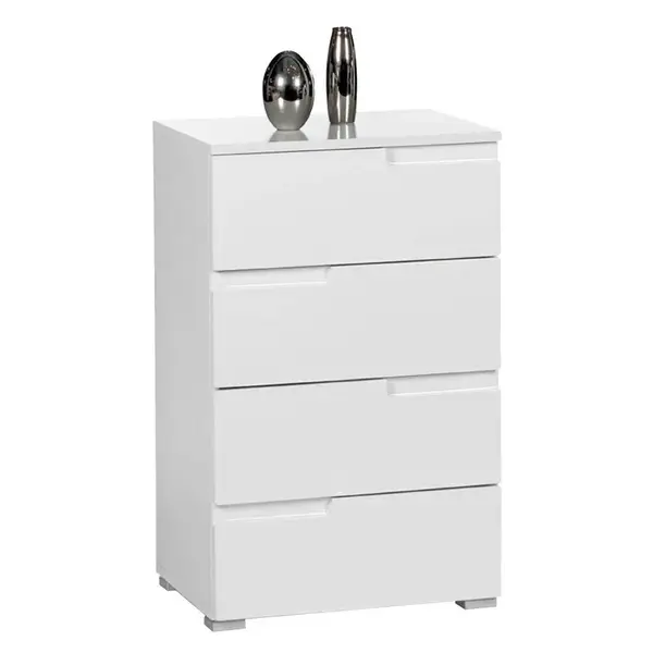 Carryhome KOMODA, bílá, vysoce lesklá bílá, 50/80/40 cm