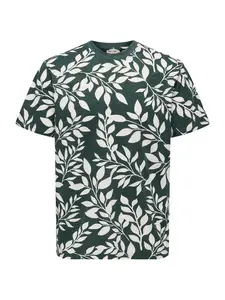 Only & Sons Tričko 'ONSPERRY'  tmavozelená / biela