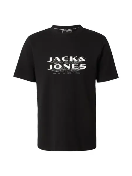 JACK & JONES Tričko 'JCOFUSION'  čierna / biela