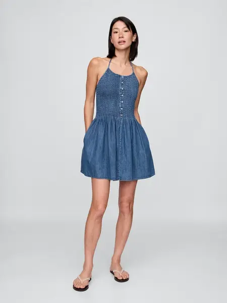 GAP Denim mini dress with pockets - Women's