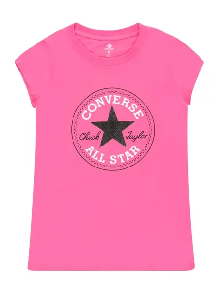 CONVERSE Tričko  ružová / čierna / biela