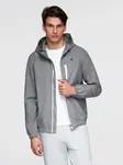Ombre Men's lightweight sports jacket with fleece lining - gray