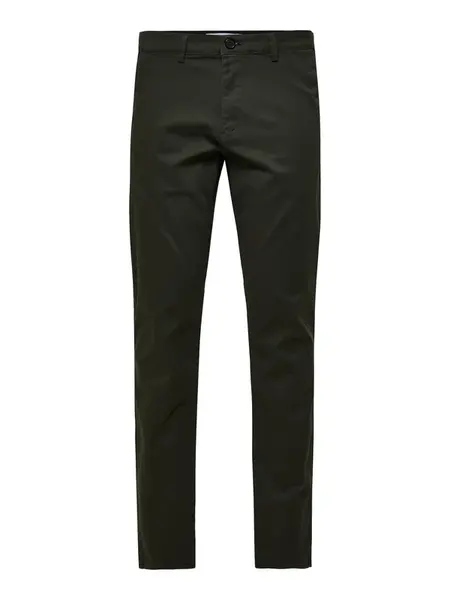 SELECTED Chino nohavice 'New Miles'  jedľová