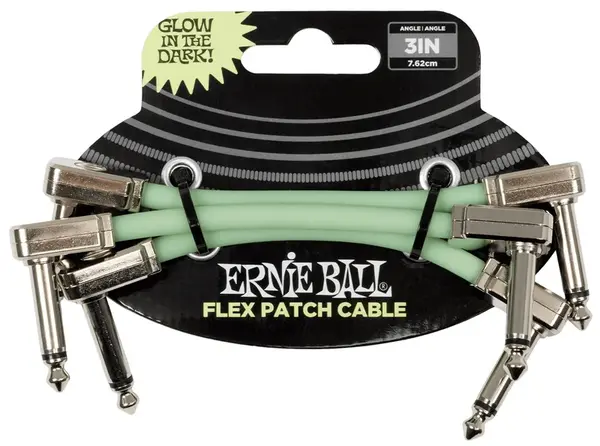 Ernie Ball Flex Patch Cable 3in - Glow in Dark - 3 Pack