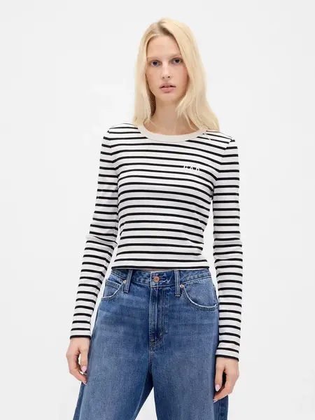 GAP Žebrované crop tričko - Dámské