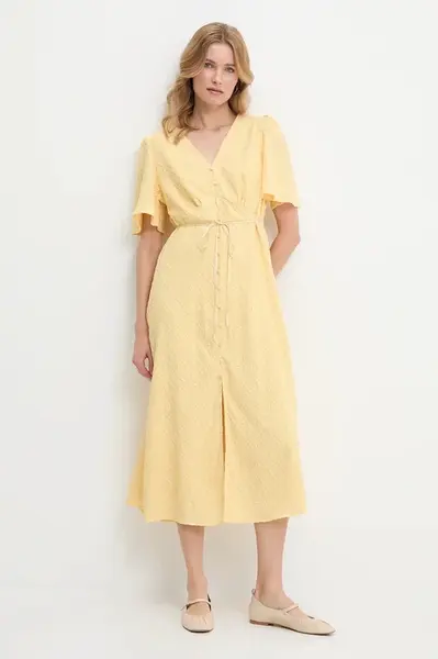 Šaty Answear.LAB žlutá barva, midi