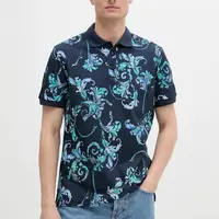 Bavlněné polo tričko Versace Jeans Couture pánské, tmavomodrá barva, 78GAG6S0 JS460