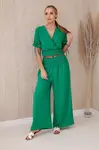 Dámský komplet halenka + kalhoty - zelená