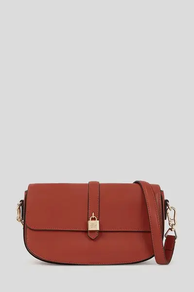 Kožená kabelka Karl Lagerfeld K/AUTOGRAPH červená barva, A3W30152