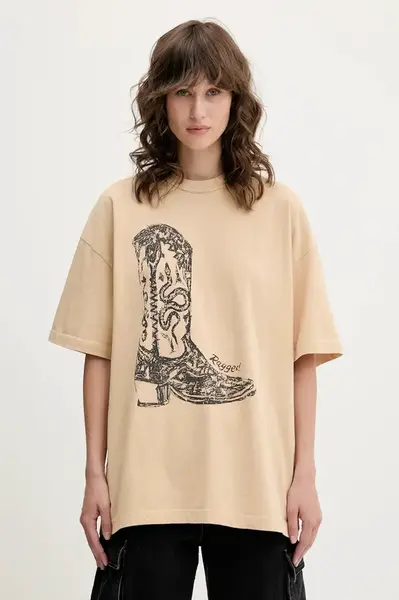 Bavlněné tričko The Ragged Priest dámské, béžová barva, RPSS251073JS