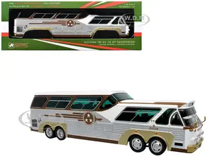 Sultana TM 44-18 SP Panoramico Coach Bus "Tres Estrellas de Oro" White and Brown with Silver Sides "The Bus &amp; Motorcoach Collection" 1/43 Diecast