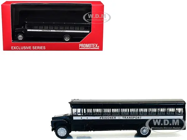 Prisoner Transport Bus Black 1/87 (HO) Plastic Model Car by Promotex