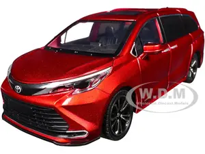 Toyota Sienna Minivan Red Metallic 1/24 Diecast Model