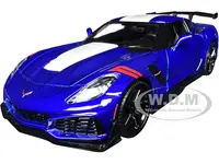 2019 Chevrolet Corvette ZR1 Blue Metallic and White "Timeless Legends" Series 1/24 Diecast Model Car by Motormax