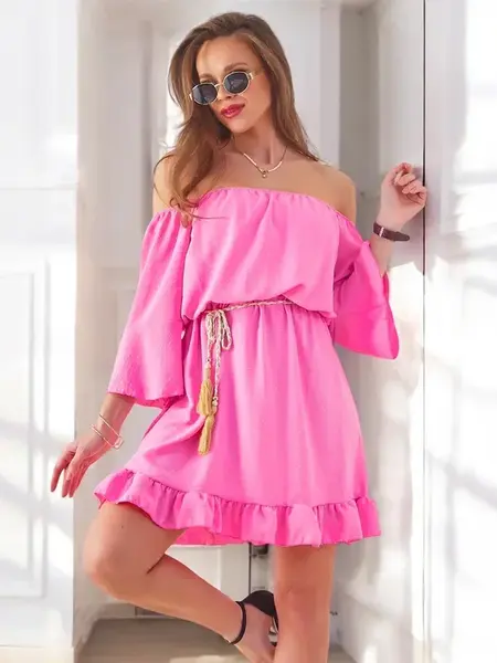 Resti Women's mini dress Spanish style with long sleeves and rhinestones