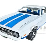 1972 Ford Mustang Sprint White with Blue Stripes "Class of 1972" "American Muscle" Series 1/18 Diecast Model Car by Auto World