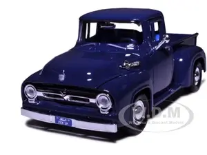 1956 Ford F-100 Pickup Truck Dark Blue 1/24 Diecast Model Car by Motormax