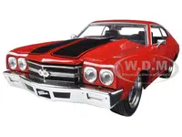 Doms Chevrolet Chevelle SS Red with Black Stripes "Fast &amp; Furious" Movie 1/24 Diecast Model Car by Jada