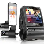 REXING RH2 Triple Channel Dash Cam - 2.5K Front and Dual 1080p Rear Cameras with Wi-Fi, and Optional GPS - RH2-3+64G+GPS Smart Hardwire Kit