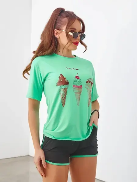 Resti Women's sports set with t-shirt and shorts Ice Cream